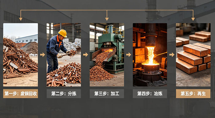 洛阳废铜回收全流程的示意图